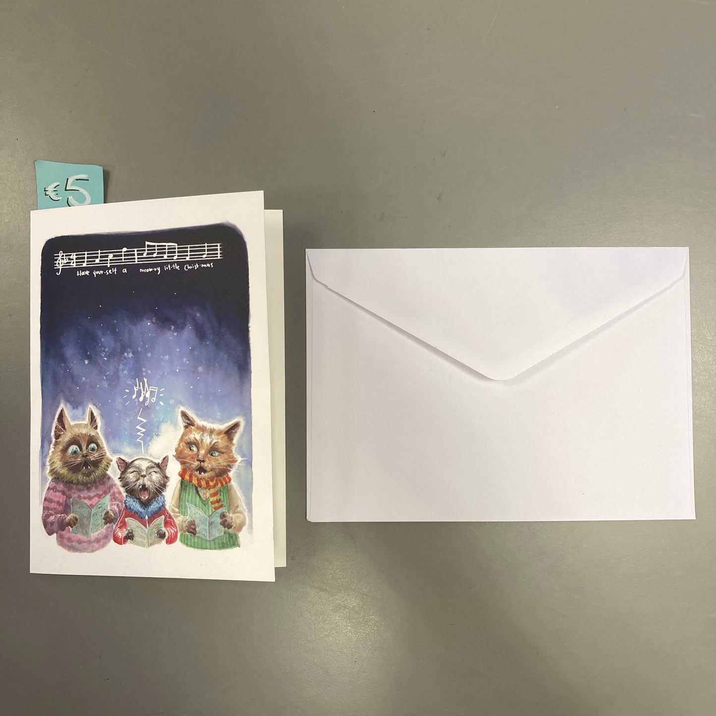 A Meow-ry Little Christmas (Greeting Card)