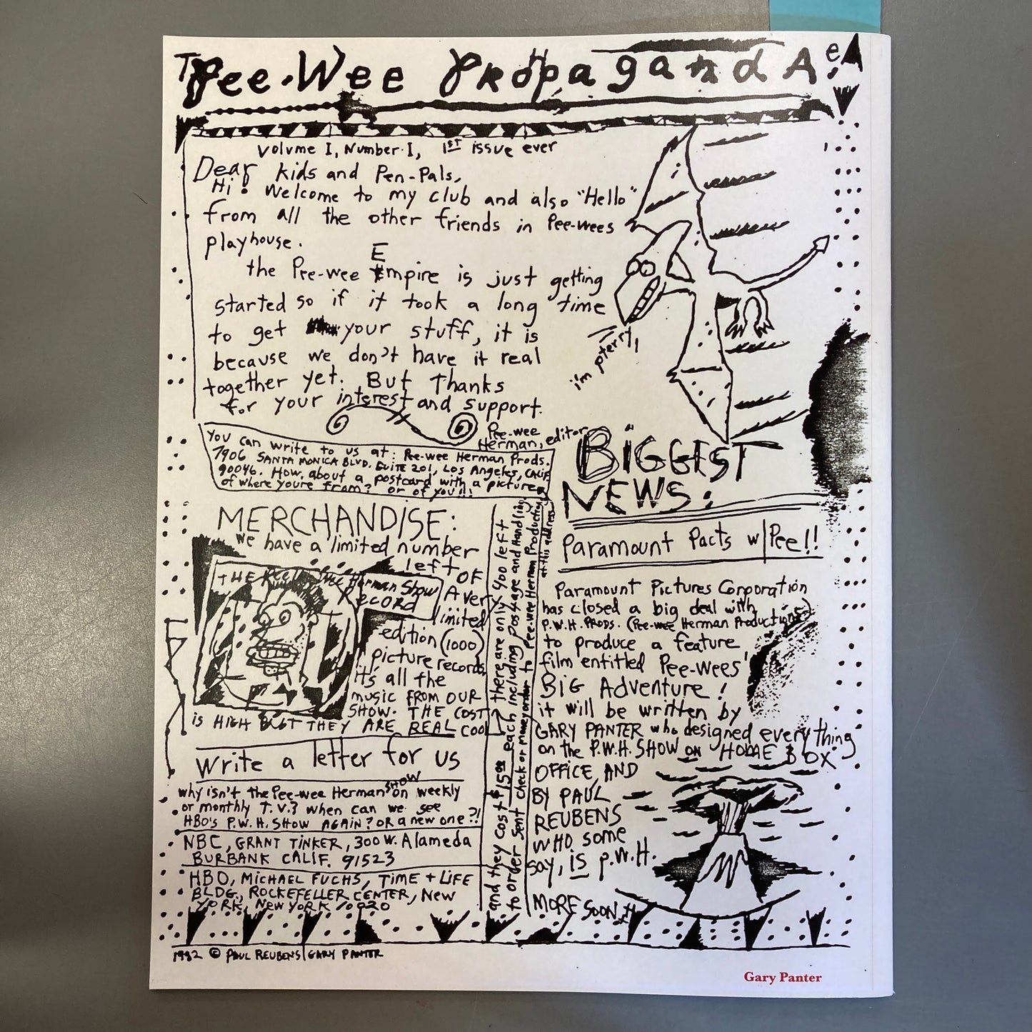 Dummy Zine, Number One: The Art of Pee-Wee's Playhouse