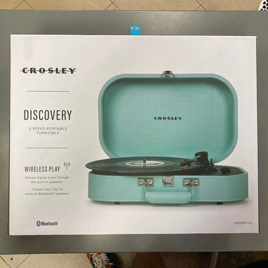 Crosley Discovery Portable Turntable: Turquoise (Electronics)