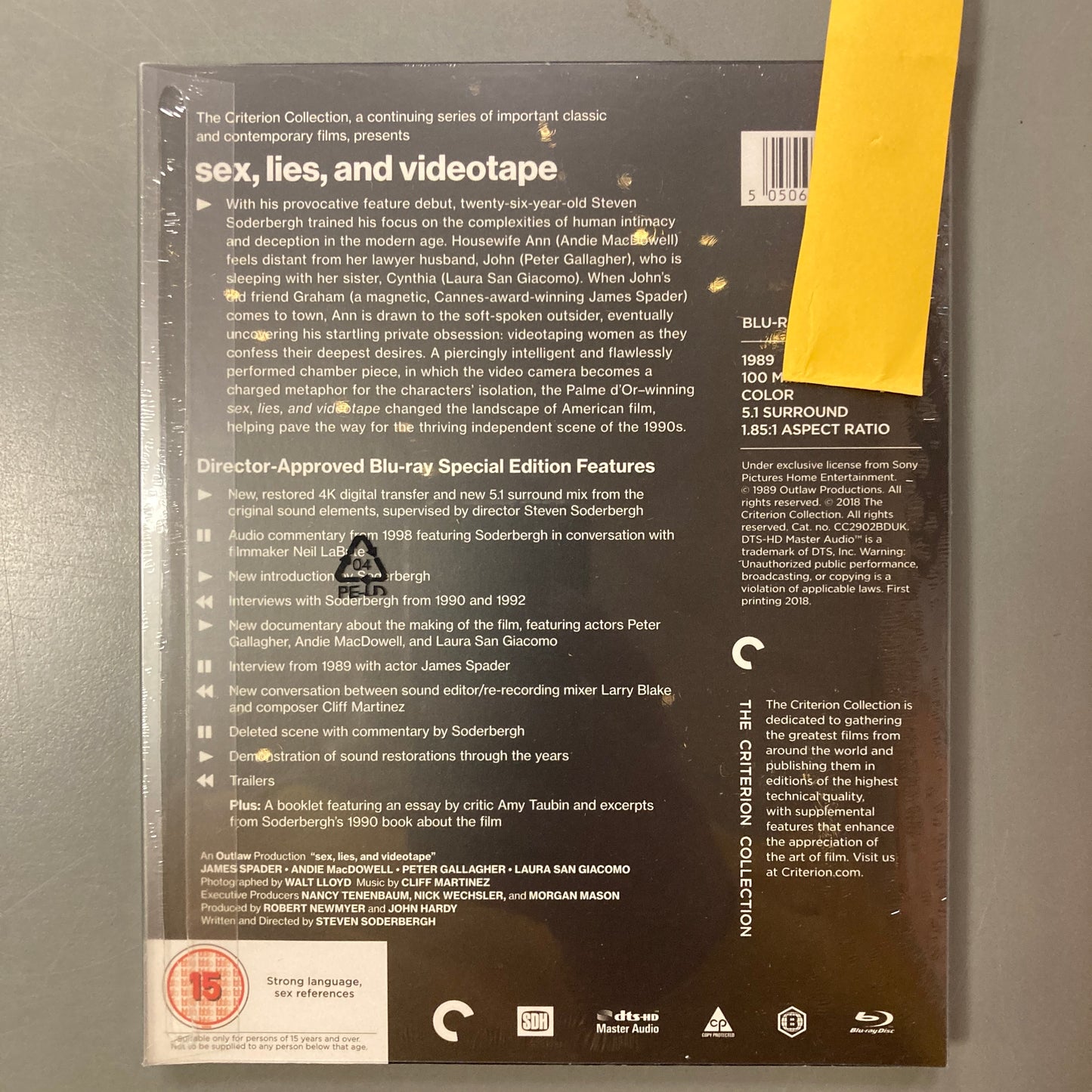 sex, lies & videotape (Blu-ray)