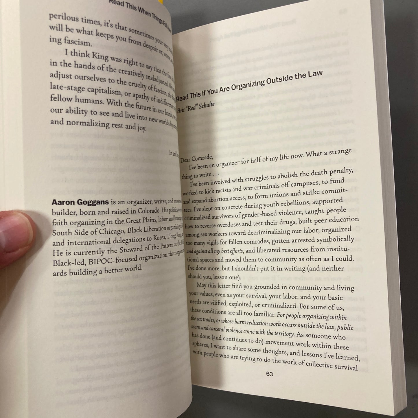 Read This When Things Fall Apart: Letters to Activists in Crisis