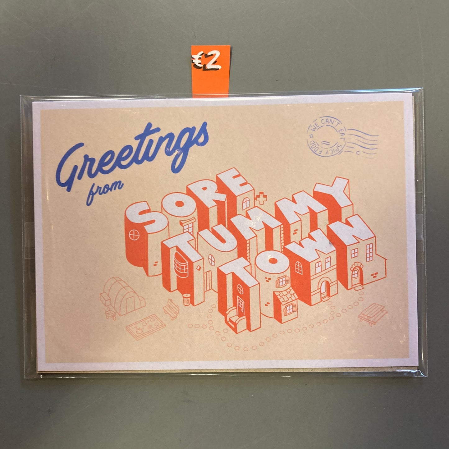 Greetings from Sore Tummy Town (Postcard)